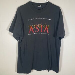Vintage 1993 the Philadelphia orchestra tour of Asia t shirt size XL distressed